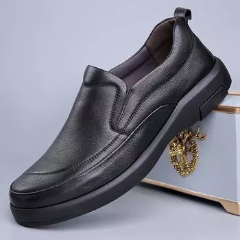 FashionNew Men s Loafers Luxury Handmade Outdoor Formal Casual shoes Genuine Leather Slip On Driving Shoes Walking Sneakers Mocassins 38 чёрный