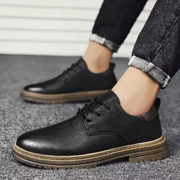 FashionNew модные кожаные мужские повседневные туфли дышащие деловые туфли ручной работы на шнуровке горячая распродажа брендовые классические мужские туфли на плоской подошве мокасины 39 чёрный