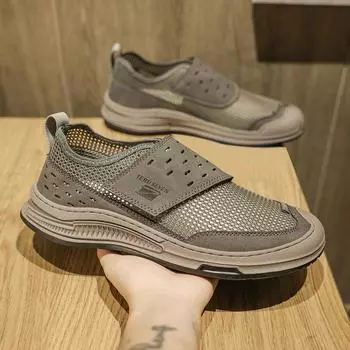 FashionNew Мужская обувь Модные дышащие повседневные туфли без застежек Летние удобные прогулочные мокасины Обувь для вождения Деловая обувь Мокасины 39 серый