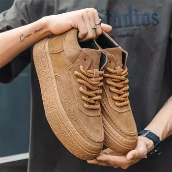 FashionNew Мужская повседневная обувь из натуральной кожи Модные удобные кроссовки на шнуровке для отдыха на открытом воздухе Деловые оксфорды Офисная спортивная обувь Теннис Прогулки 38 коричневый