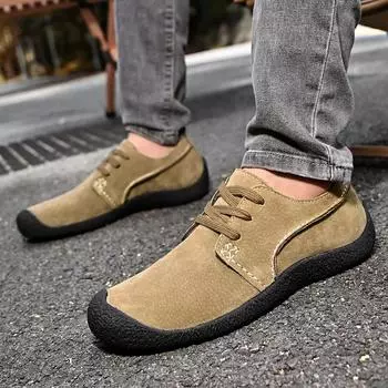 FashionNew Мужская повседневная обувь ручной работы Кроссовки для активного отдыха Высококачественная мягкая подошва Дышащая спортивная обувь Мокасины Прогулочная обувь для мужчин 38 серый
