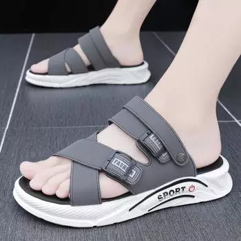 FashionNew Slip On мужские сандалии летние дышащие прогулочные сандалии для отдыха на открытом воздухе высококачественные пляжные тапочки мокасины мужские повседневные сандалии 38 чёрный