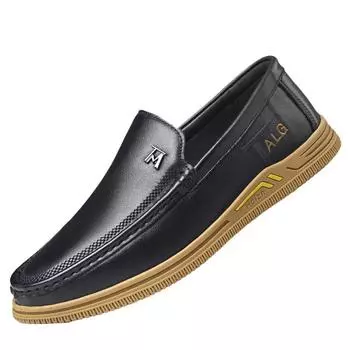 FashionNew Slip-on Soft Leather Men s Loafers Designer Soft-soled Casual Male Shoes British Style Spring Autumn Fashion Dress Shoes Men 38