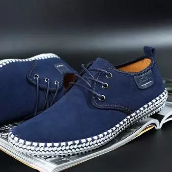 FashionNew Летние повседневные плоские кроссовки для ходьбы для мужчин, противоскользящие уличные кроссовки, модные туфли для вождения из натуральной кожи, большие размеры 38-48 38 чёрный