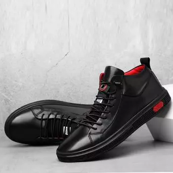 FashionNew Winter Men Boots Retro Genuine Leather Men s Shoes Brand High Quality Keep Warm Handmade Black Sneakers Shoes For Men 36