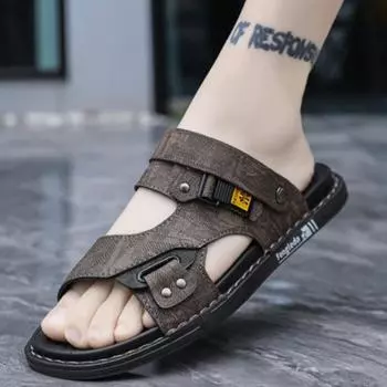 FashionOpen Toe Shoes for Men Pvc With Platform Height Man Sandals Wholesale Luxury Designer Summer 2024 Big Size New Low Price H Color 38