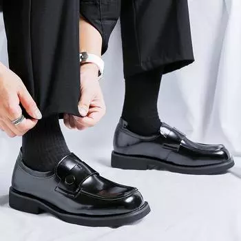 FashionPlatform Новые мужские туфли из кожи, высокие классические удобные туфли с острым носком, деловые туфли без застежек, модные повседневные туфли для свадебной вечеринки 38 чёрный