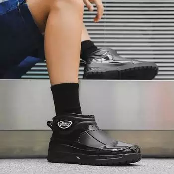 FashionRain Boots for Men Wear-resistant Waterproof and Non-slip Man Shoes Pvc Low-heel Garden Cheap Work Fishing Plastic Original 2024 39