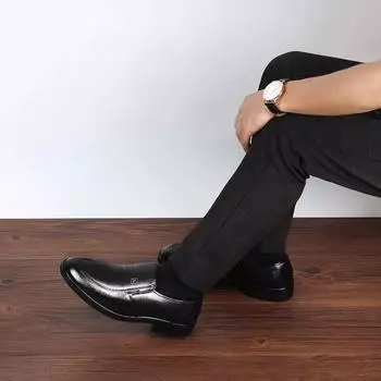 FashionRound Toe Social Shoes Мужская черная мужская официальная обувь для офиса 2024 года, модный костюм из кожи, повседневный, элегантный и классический, официальный новый стиль 38