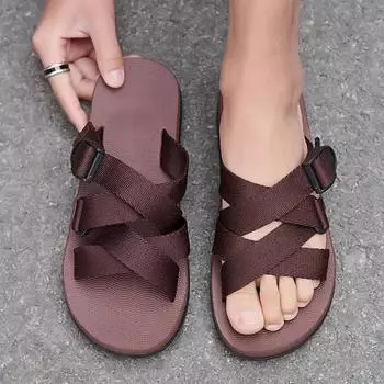 FashionSabot Sandals Man Beach Soft Shoes Rubber Trend 2024 Summer Slippers for Men Sale Designer Luxury Casual Clappers Elegant Adult 39