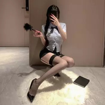 МодаСекс нижнее белье сексуальная полицейская профессиональный костюм косплей колледж чистая похоть облегающая униформа соблазнение ОЛ учитель Average size 80-60 kg