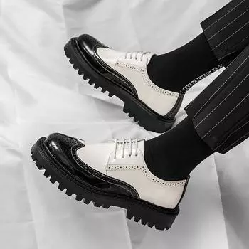 FashionShoes men lacce up chaussure home casual shoes men s brogues formal shoes Oxfords dress wedding party shoes men zapatos hombre 6.5 чёрный