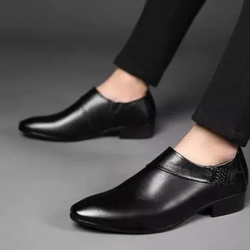 FashionSocial Мужская обувь черного коричневого цвета, мужская официальная обувь с острым носком, повседневная деловая обувь высокого качества, модная обувь 2024 года, официальный стиль 39 38