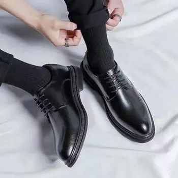 FashionSocial Shoe Male Elegant Pointed Toe Men s Formal Shoes Leather Casual Black 2024 Style Classic Legitimate Luxury Designer Party 39