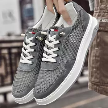 FashionSoft Мужская обувь Дышащие сетчатые кроссовки Легкая летняя обувь для отдыха на природе Мужская обувь на плоской подошве с отверстиями Новая обувь для скейтбординга Мужская 37 песочный