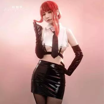 FashionSoft smoke Luo сексуальное нижнее белье сексуальная секретарша короткая юбка соблазнение профессиональная одежда ролевая форма лакированная кожа костюм 080 One size