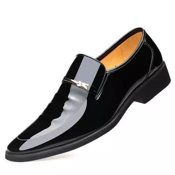 FashionSpring Autumn Patent Leather Men s Dress Shoes Designer New Soft-soled Casual Loafers for Men Korean Fashion Cusp Shoes Male 38