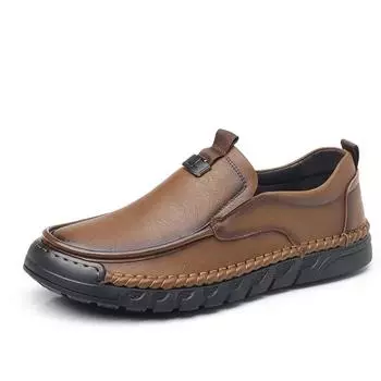 FashionSpring Autumn Platform Leather Loafers Men Designer Soft-soled Casual Men s Shoes Fashion Lightweight Driving Shoes Male 38