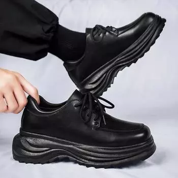 FashionSpring Men s Black Casual Leather Shoes Business Loafers for Men Slip-on Office Working Shoes Men Moccasins Sapato Masculino 39 чёрный