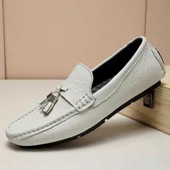 FashionSpring Summer Slip On Casual Genuine Leather Men Loafers Moccasins Luxury Shoes Fashion Driving Shoes Moccasin Man Black 38-46 38 чёрный