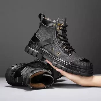 Модные стильные мужские зимние плюшевые зимние ботинки универсальные мужские мотоциклетные ботинки классические мужские ботильоны мужские высокие кроссовки ручной работы 39