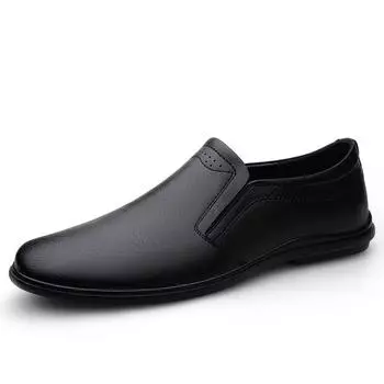 Модные летние мужские мокасины с вышивкой, стильные свадебные туфли из натуральной кожи, удобные мужские туфли для вождения, новые стильные мужские мокасины 38 чёрный