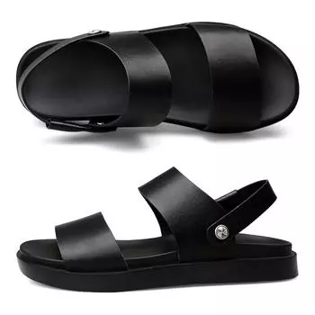 FashionSummer New Men s Sandals Genuine Leather Luxury Beach Sandals Men Outdoor Mens Shoes Breathable Male Slippers Casual Footwear 38