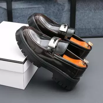 Модные мужские мокасины с толстой подошвой, новая модная мужская повседневная обувь, классическая брендовая кожаная обувь для торжественных случаев, удобная обувь для вождения, туфли-лодочки на плоской подошве 38