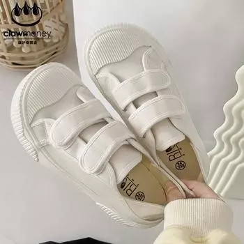 FashionWhite Повседневная обувь из вулканизированной кожи Женские кроссовки Корейская платформа Плоская спортивная парусиновая теннисная обувь для женщин Дизайнерская обувь 35 белый
