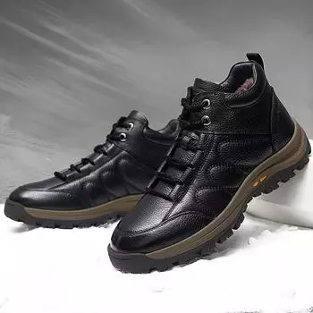 FashionWinter Men Ankle Boots plush warm plush Martin Boots Outdoor Luxury Brands Classic High Top Men Casual Shoes Botas Para Hombre 6.5