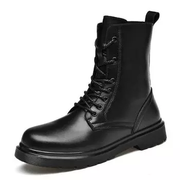 FashionWinter New Men Snow Boots men High-top Sports Shoes Fashion Casual Shoes Fur Cotton Warm Comfortable Lightweight Couples 36-46 38 чёрный