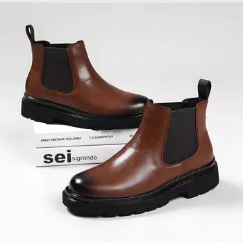 FashionWinter Plush Men Boots Fashion Street Style Casual Shoes Personalized Trend High Top Men Shoes Comfortable Casual Boots 38 чёрный