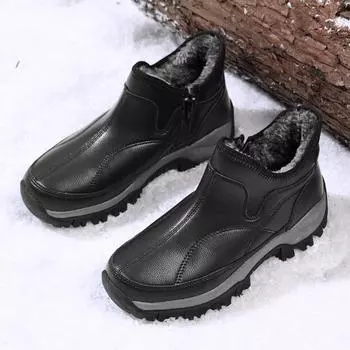 FashionWinter Snow Boots Men Casual Slip on Ankle Boots Warm Soft Comfortable Non-slip Casual Outdoor Men Cotton Shoes Men footwear 39