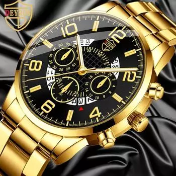 Fashoin Мужские кварцевые часы с календарем, повседневные наручные часы из нержавеющей стали с круглым циферблатом, мужские подарки