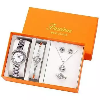 Fasina Новые женские часы ручной работы, индивидуальный набор из пяти предметов, модные трендовые легкие роскошные женские часы, популярные корейские часы