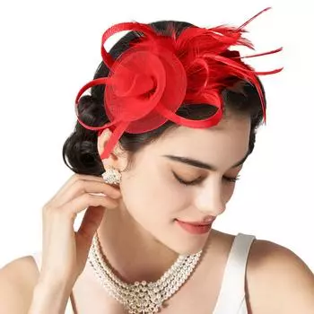 Фасинаторы из тюля для женщин Шляпки для чаепития для коктейля Свадьба Маскарад Вечеринка Головные уборы для чаепития Для группы The Minutemen One Size