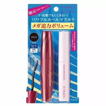 FASIO Powerful Curl Mascara EX Kit BK001 Black Set (Mega Volume) 7g+3.5g