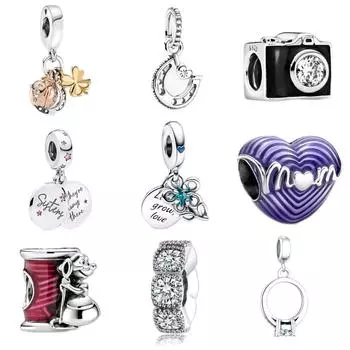 Fasion цветущий цветок подкова камера кулон украшение из бисера подарок Diy свободные бусины