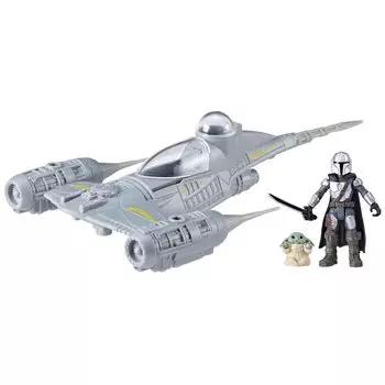 Faslie STAR WARS Hasbro Mission Fleet Mandalorian Фигурка для мальчиков и девочек 4 лет Mando s N-1 Starfighter,Grogu и Set,Ships,Toys &