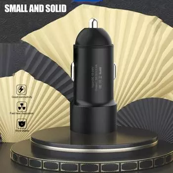 Fast Charging Adapter For Car Two Port 3.4A Car Charger Auto Charger Adapter Safe Auto Charger For Travel Business Trip чёрный