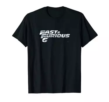 Fast Furious EURO MISSION Furious Полноцветный логотип и (Быстро и 6) Футболка чёрный
