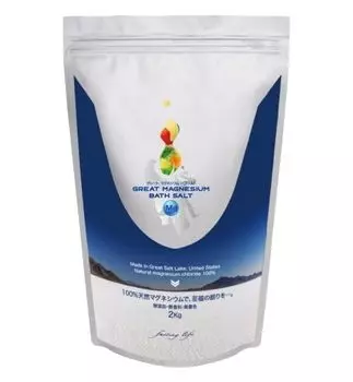 Fasting Life Отличная магниевая соль для ванн 2 кг Соль для ванн Увлажнение Потоотделение Красивая кожа Мерная ложка в комплекте Без добавок Без отдушек