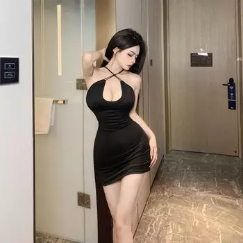 Fat fox erotic underwear women s hip skirt sexy passion temptation V crotch short skirt pure desire pajamas bed passion M(80-120)