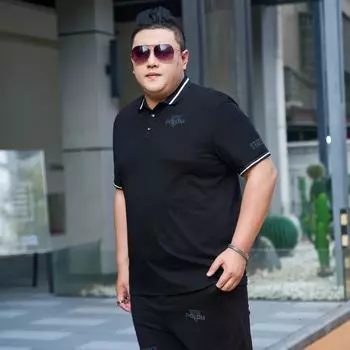 Мужская футболка Fat Man Plus Size с короткими рукавами и лацканами, очень большой размер, повседневная деловая рубашка-поло, футболка с короткими рукавами 7XL 2XL