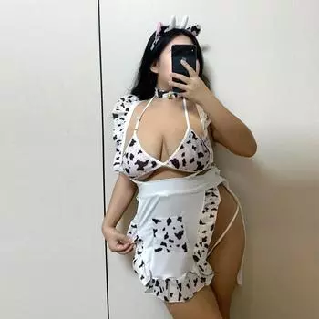 Fat MM большого размера сексуальное нижнее белье трехточечная горничная японская сексуальная косплей соблазнительная униформа чистое желание коровий костюм M80-60 kg