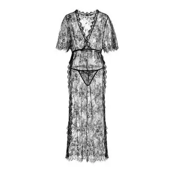 Толстый ММ эротическое нижнее белье кружево перспектива сексуальное искушение большой длинный эротический комплект платья 1XL