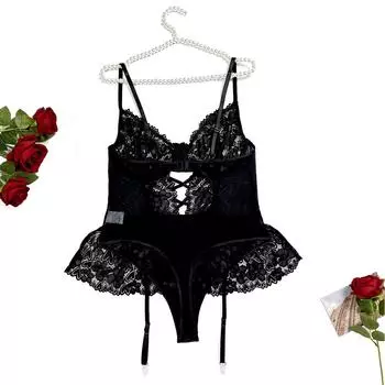 Толстая ММ сексуальное нижнее белье цельный пижамный комплект сексуальное прозрачное кружево S
