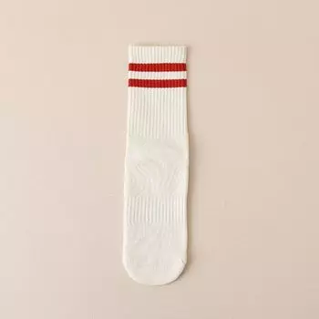 Fat Pear Diary Silicone Non-Slip Yoga Socks Women s Fitness Training Sports Pilates Dance Tube Socks Pure Cotton Socks Milk White