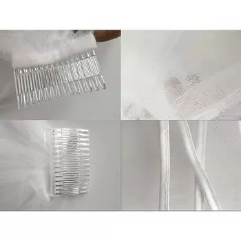 Фата из тюля, два слоя, с расческой, белая фата для свадебных аксессуаров белый