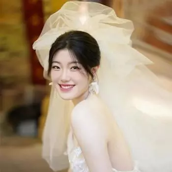 Фата невесты, белая многослойная, стеганая, свадебный головной убор, изысканная фата невесты, повседневные аксессуары для волос для вечеринок и выходов белый